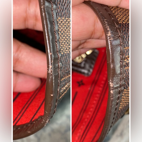 Authentic Louis Vuitton Neverfull damier ebene red - Picture 5 of 16